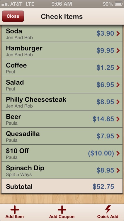 Separate Checks with QuickSplit - The Best Check Splitter / Tip Calculator...Period