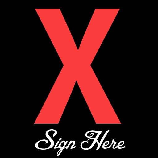 X Sign Here icon