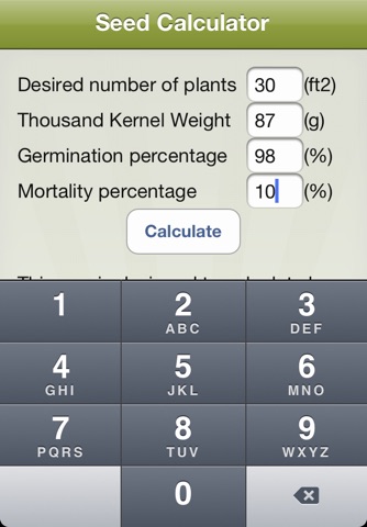 Seed Calculator screenshot 3