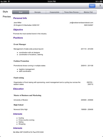 Resume TimeLine screenshot 2