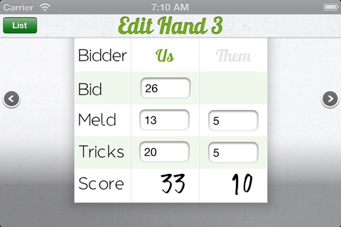 Score Keeper - The pinochle score keeper screenshot 4