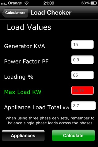 Generator Calculator screenshot 4