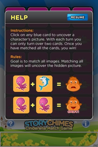 Cinderella StoryChimes Match Game screenshot 2