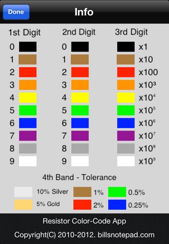 Resistor Color-Code screenshot 2