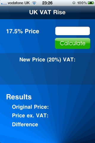 UK VAT Rise Calculator screenshot 2