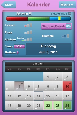 Fertility Clock: menstrual period + ovulation log screenshot 2