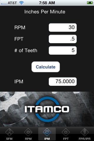 Feed Rate Calculator Lite screenshot 2