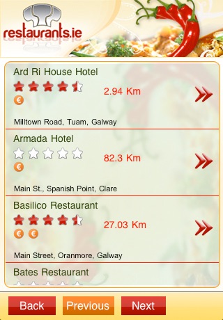 Restaurants Ireland screenshot 4