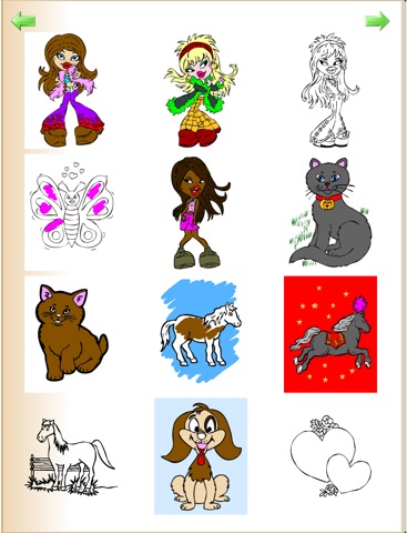 Livre de Coloriages pour les filles pour iPad avec des crayons de couleurs - 36 dessins à colorier avec des princesses, des fées, des chevaux et plus - HD screenshot 3