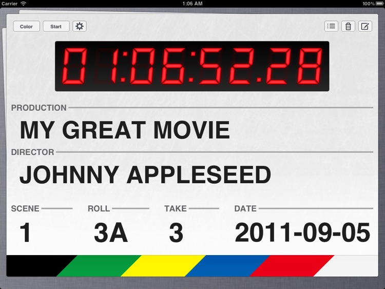 Take One - Movie Clapperboard for iPad