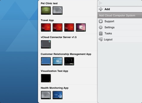 VMware vCloud Client for iPad screenshot 2