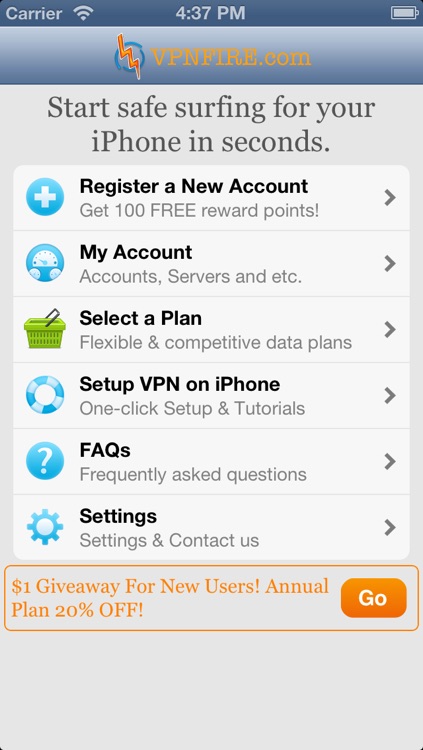 VPN Fire for iPhone & iPad - Protect Wifi Hotspot Privacy & Data Security screenshot-0