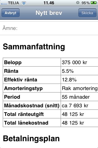 Lånekalkylator screenshot 3