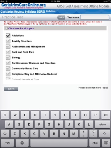 GRS8 Self-Assessment screenshot 3