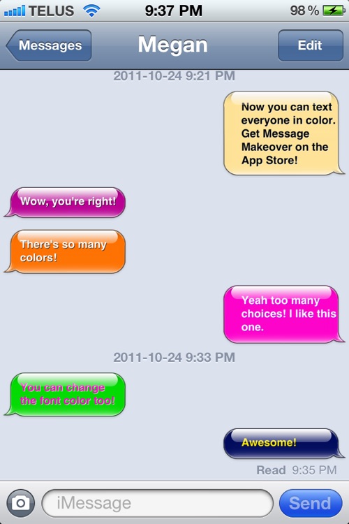 Message Makeover - Colorful Text Message Bubbles screenshot-3