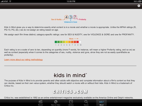 Kids In Mind for iPad - Movie Reviews for Families screenshot 4