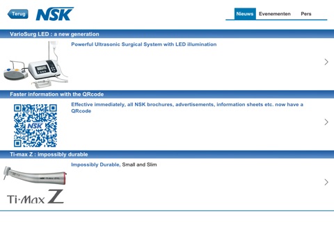 NSK dental dynamic and surgical instrument screenshot 2