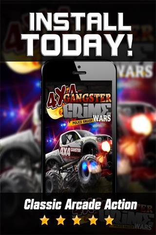 4x4 Gangster Crime Police Smash Wars - Monster Truck Mafia Games FREE screenshot 3