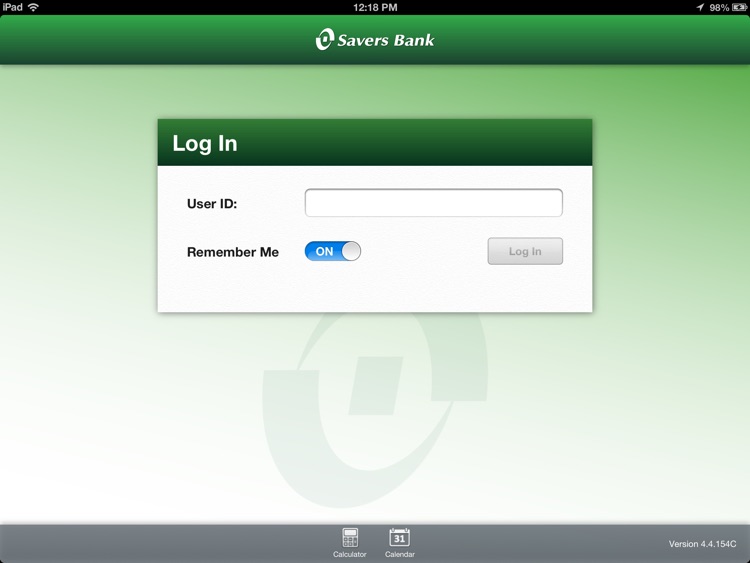 Savers Bank Mobile Banking for the iPad