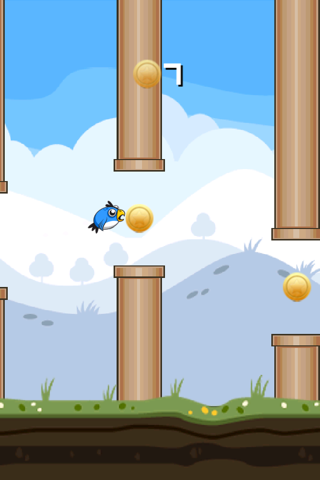 Flappy Blue Bird Original- A clumsy Bird's impossible journey screenshot 3