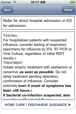 STAT Influenza Algorithm screenshot 3