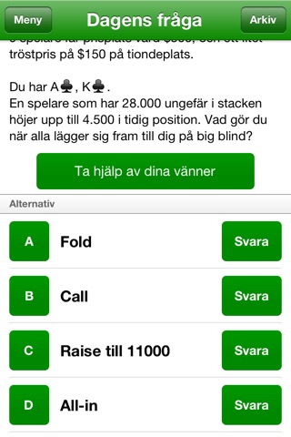 Poker.se - Dagens fråga screenshot 3