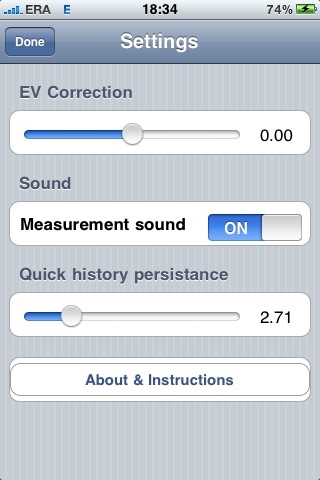 Exposure Value Meter screenshot 2