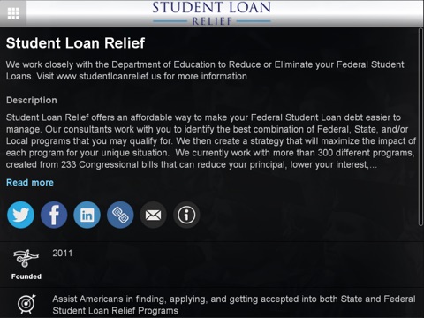 Screenshot of Student Loan Relief