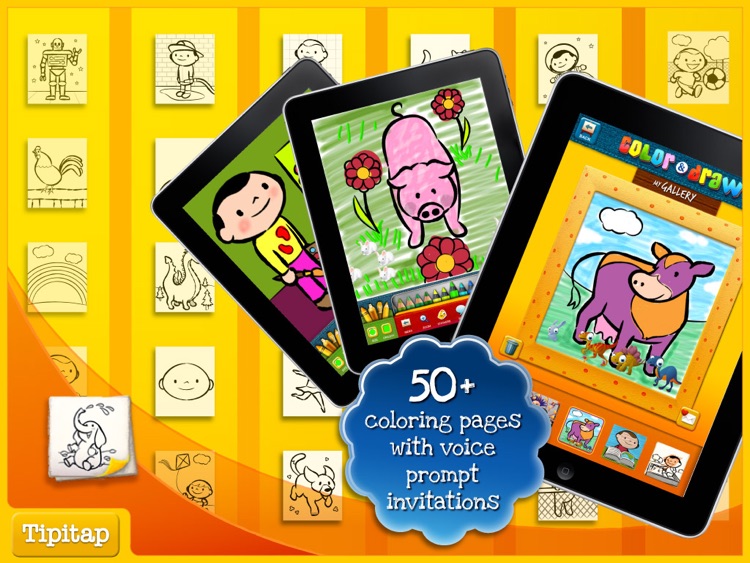 Color & Draw for kids HD: 4 apps in 1 - Coloring Book for iPad