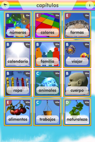 Rainbow Spanish Vocabulary Game screenshot 3