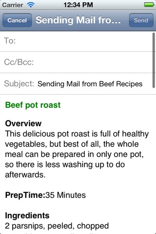 Beef Recipes for iPhone screenshot 4