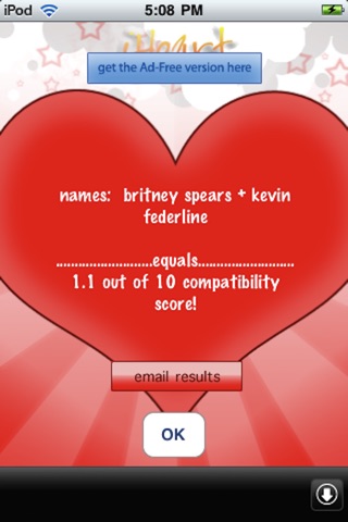 iHeart Love Compatibility Match Calculator Free - Test Your Crush! screenshot 2