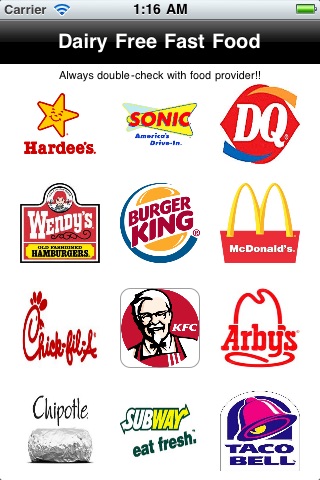 Dairy Free Fast Food