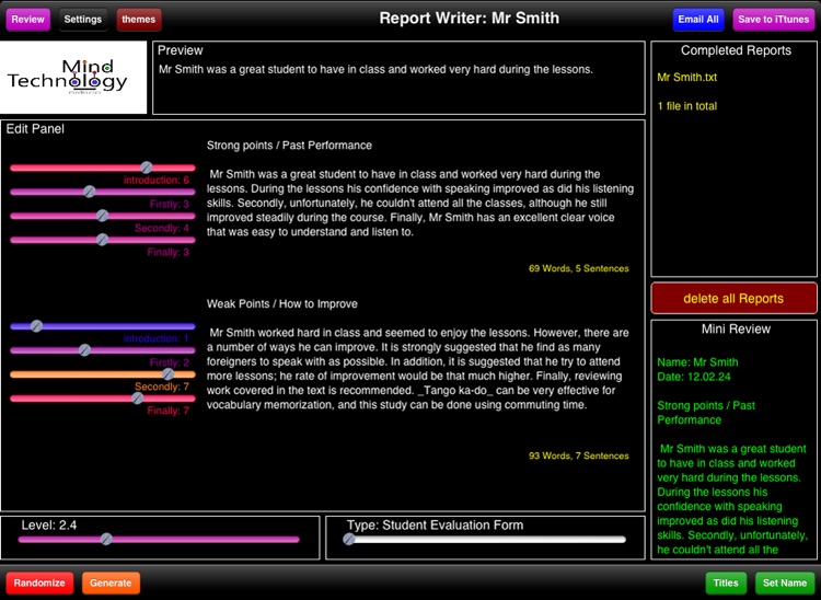Student Report Writer
