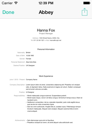Templates for Pages CV screenshot 3