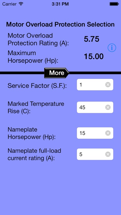 Motor Overload Protection Sizing