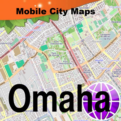 Omaha Street Map. icon