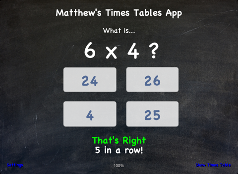 Interactive Times Table screenshot 3