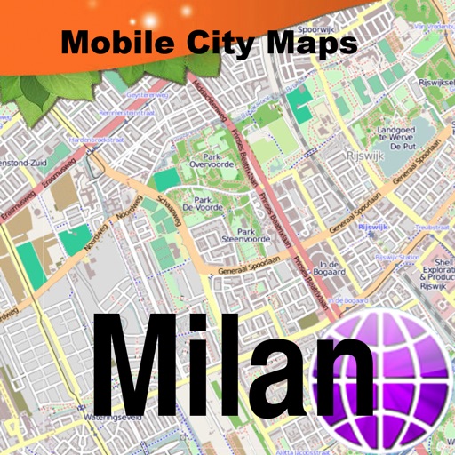 Milan Street Map. icon