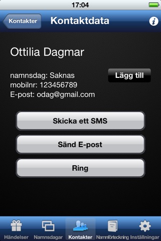 Namnsdag Hanterare screenshot 3