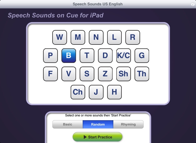 Speech Sounds on Cue for iPad (US English)