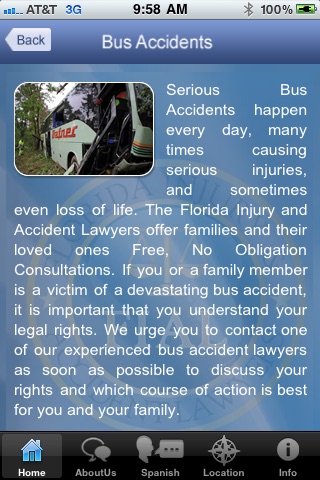 Florida Injury & Accident Lawyer Mobile App screenshot 2