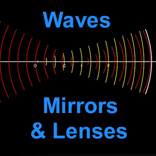 Lens, mirror and waves icon