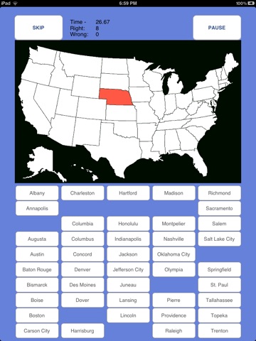 Capital Quiz - States of the USA screenshot 2