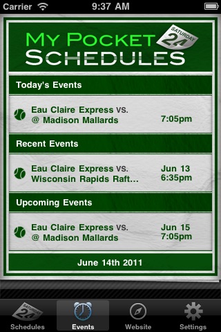 Official Eau Claire Express Edition for My Pocket Schedules screenshot 3