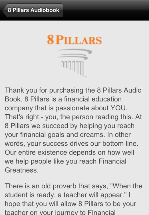 8 Pillars of Financial Greatness - Audio Book screenshot-3
