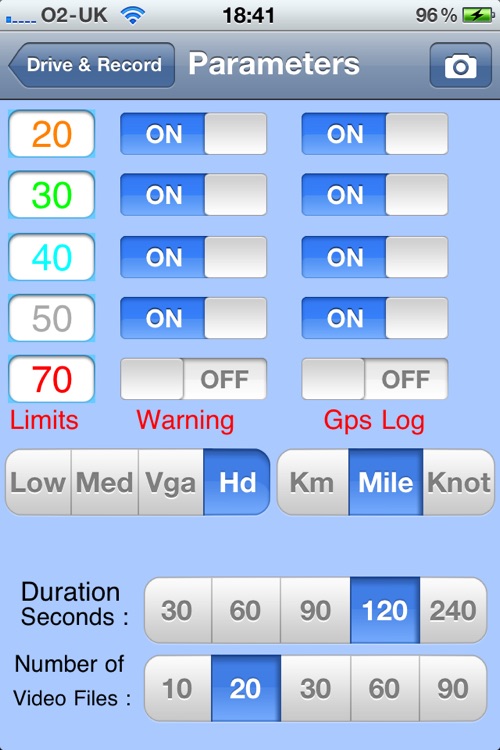 Speedometer with Video Camera with Speed/Time Info