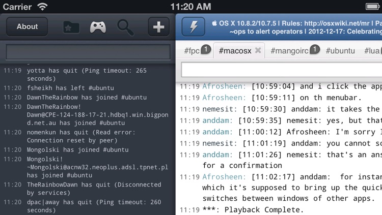 Mango HD Universal - IRC Chat client screenshot-3