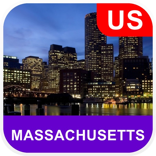 Massachusetts, USA Offline Map - PLACE STARS