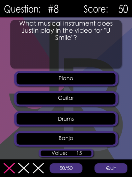 Cheats for Trivia for Justin Bieber
